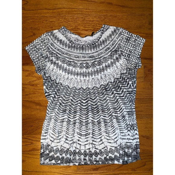 Prana Black and White Geometric Shirt‎ Size Small - Picture 1 of 4